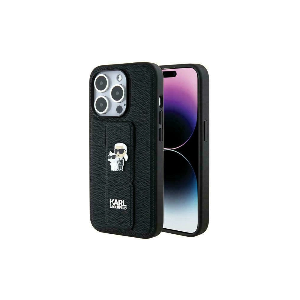 Hurtownia GSM - Etui Karl Lagerfeld KLHCP13XGSAKCPK Apple iPhone 13 Pro Max hardcase Gripstand Saffiano Karl&Choupette Pins černý/black - KLD1835 - {ean13} - Hurt
