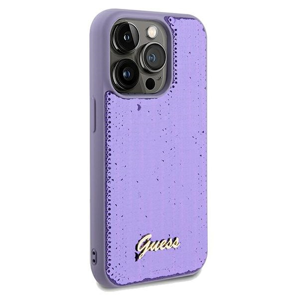 Kryt Guess GUHCP13LPSFDGSUApple iPhone 13 / 13 Pro hardcase Sequin Script Metal purple