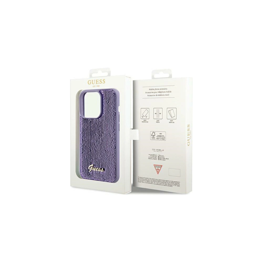 Hurtownia GSM - Etui Guess GUHCP13LPSFDGSUApple iPhone 13 / 13 Pro hardcase Sequin Script Metal violet/purple - GUE3062 - {ean13} - Hurt