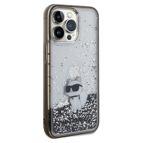 Etui Karl Lagerfeld KLHCP13XLKCNSK Apple iPhone 13 Pro Max hardcase Liquid Glitter Choupette transparent