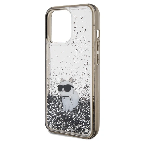 Etui Karl Lagerfeld KLHCP13XLKCNSK Apple iPhone 13 Pro Max hardcase Liquid Glitter Choupette transparent