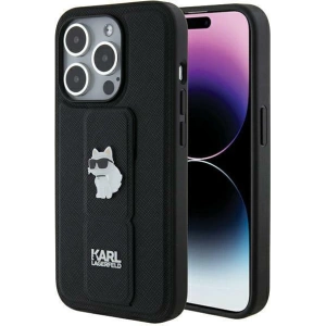 Hurtownia GSM - Etui Karl Lagerfeld KLHCP14LGSACHPK Apple iPhone 14 Pro hardcase Gripstand Saffiano Choupette Pins negru/black - KLD1837 - {ean13} - Hurt