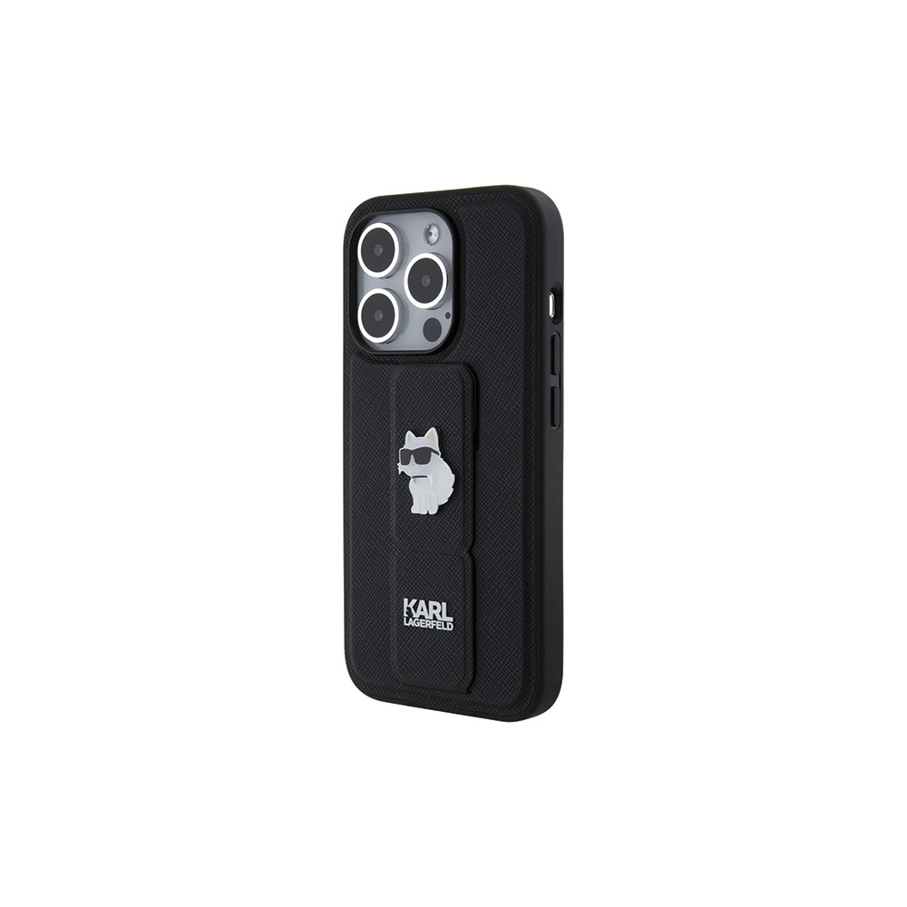Hurtownia GSM - Etui Karl Lagerfeld KLHCP14LGSACHPK Apple iPhone 14 Pro hardcase Gripstand Saffiano Choupette Pins negru/black - KLD1837 - {ean13} - Hurt