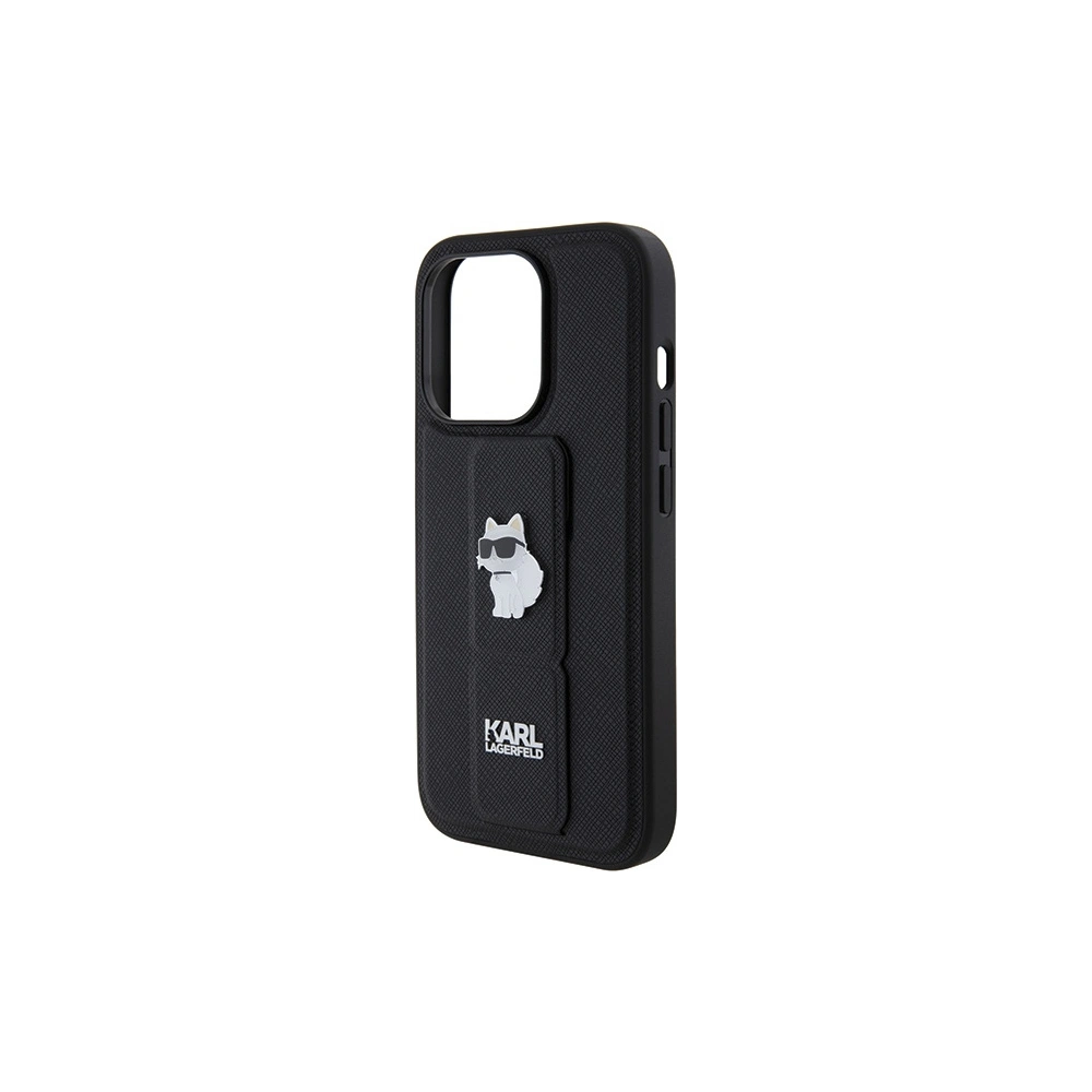 Hurtownia GSM - Etui Karl Lagerfeld KLHCP14LGSACHPK Apple iPhone 14 Pro hardcase Gripstand Saffiano Choupette Pins negru/black - KLD1837 - {ean13} - Hurt