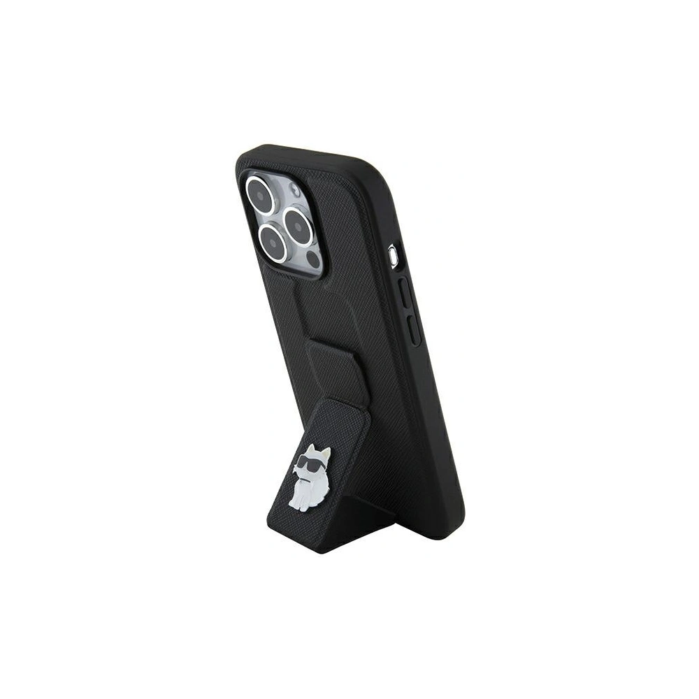 Hurtownia GSM - Etui Karl Lagerfeld KLHCP14LGSACHPK Apple iPhone 14 Pro hardcase Gripstand Saffiano Choupette Pins negru/black - KLD1837 - {ean13} - Hurt