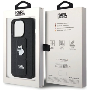 Hurtownia GSM - Etui Karl Lagerfeld KLHCP14LGSACHPK Apple iPhone 14 Pro hardcase Gripstand Saffiano Choupette Pins negru/black - KLD1837 - {ean13} - Hurt