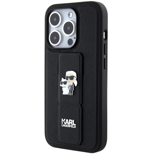 Etui Karl Lagerfeld KLHCP14LGSAKCPK Apple iPhone 14 Pro hardcase Gripstand Saffiano Karl&Choupette Pins czarny/black