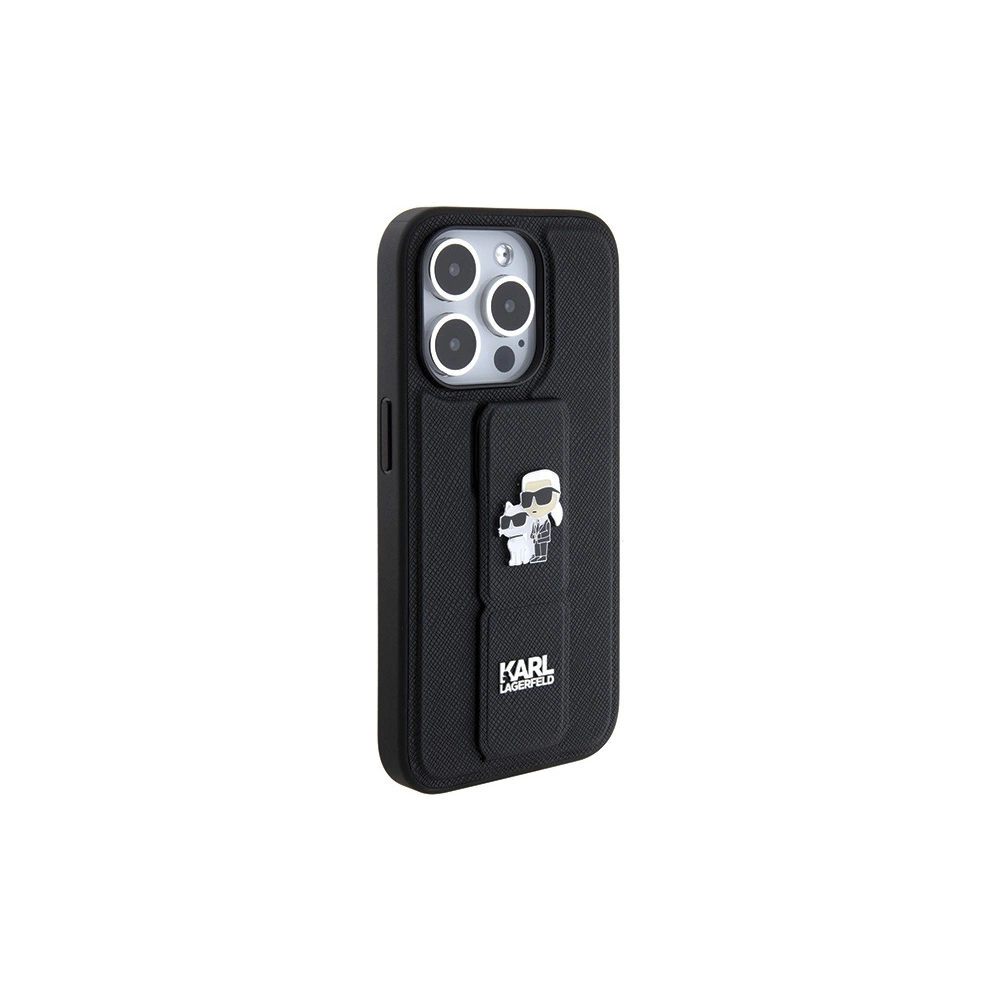 Hurtownia GSM - Case Karl Lagerfeld KLHCP14LGSAKCPK Apple iPhone 14 Pro Hartschale Gripstand Saffiano Karl&Choupette Pins schwarz/black - KLD1838 - {ean13} - Hurt
