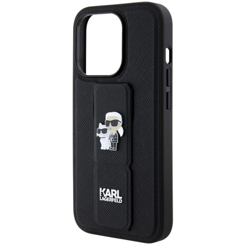 Etui Karl Lagerfeld KLHCP14LGSAKCPK Apple iPhone 14 Pro hardcase Gripstand Saffiano Karl&Choupette Pins czarny/black