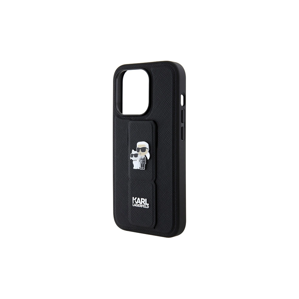 Hurtownia GSM - Etui Karl Lagerfeld KLHCP14LGSAKCPK Apple iPhone 14 Pro hardcase Gripstand Saffiano Karl&Choupette Pins negru/black - KLD1838 - {ean13} - Hurt