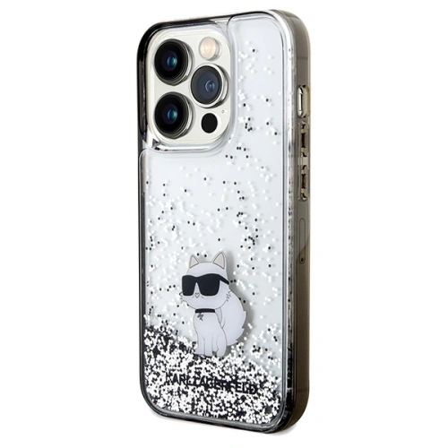Etui Karl Lagerfeld KLHCP14LLKCNSK Apple iPhone 14 Pro hardcase Liquid Glitter Choupette transparent