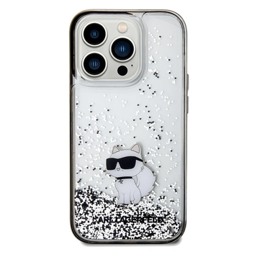 Etui Karl Lagerfeld KLHCP14LLKCNSK Apple iPhone 14 Pro hardcase Liquid Glitter Choupette transparent