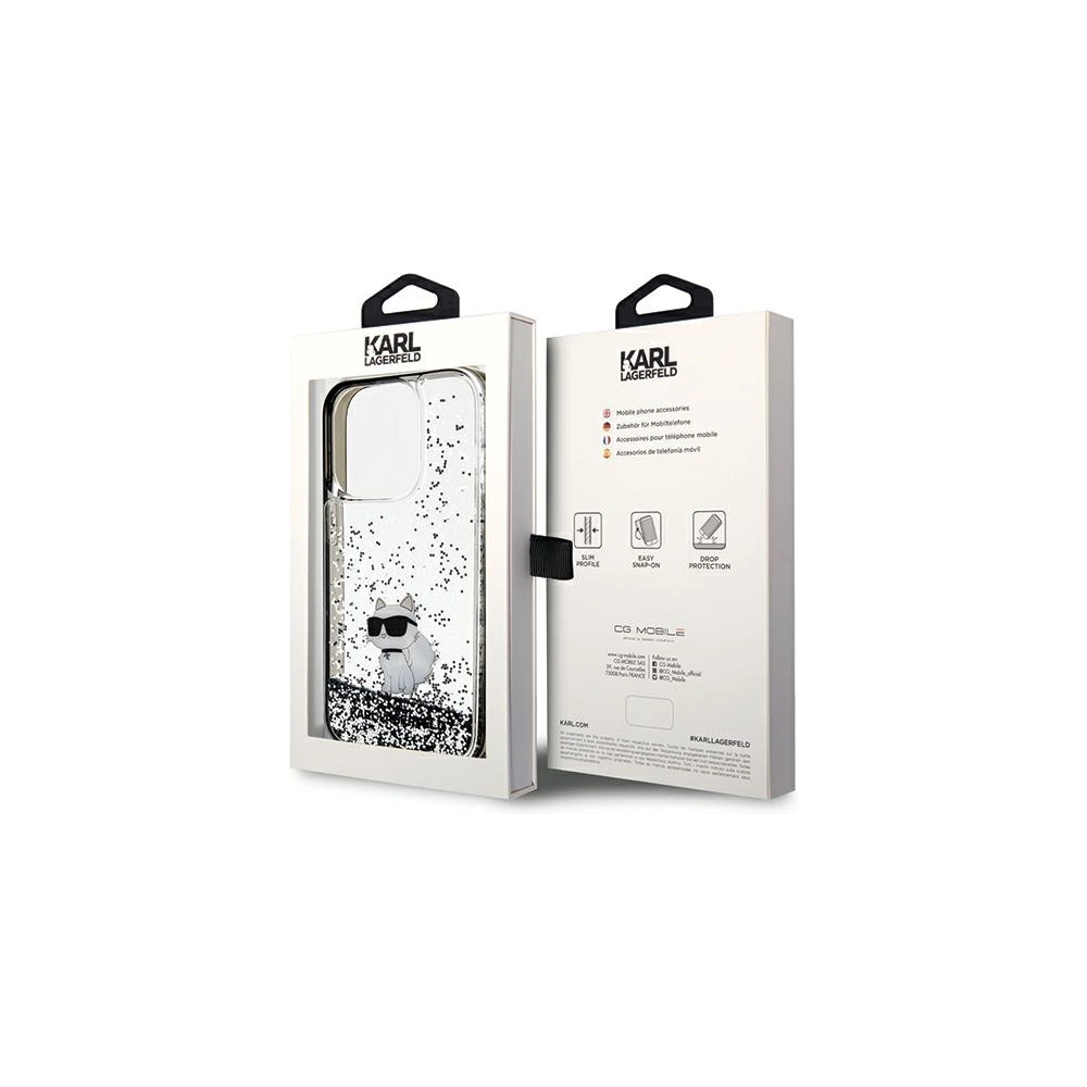 Hurtownia GSM - Etui Karl Lagerfeld KLHCP14LLKCNSK Apple iPhone 14 Pro hardcase Liquid Glitter Choupette průhledné - KLD1839 - {ean13} - Hurt