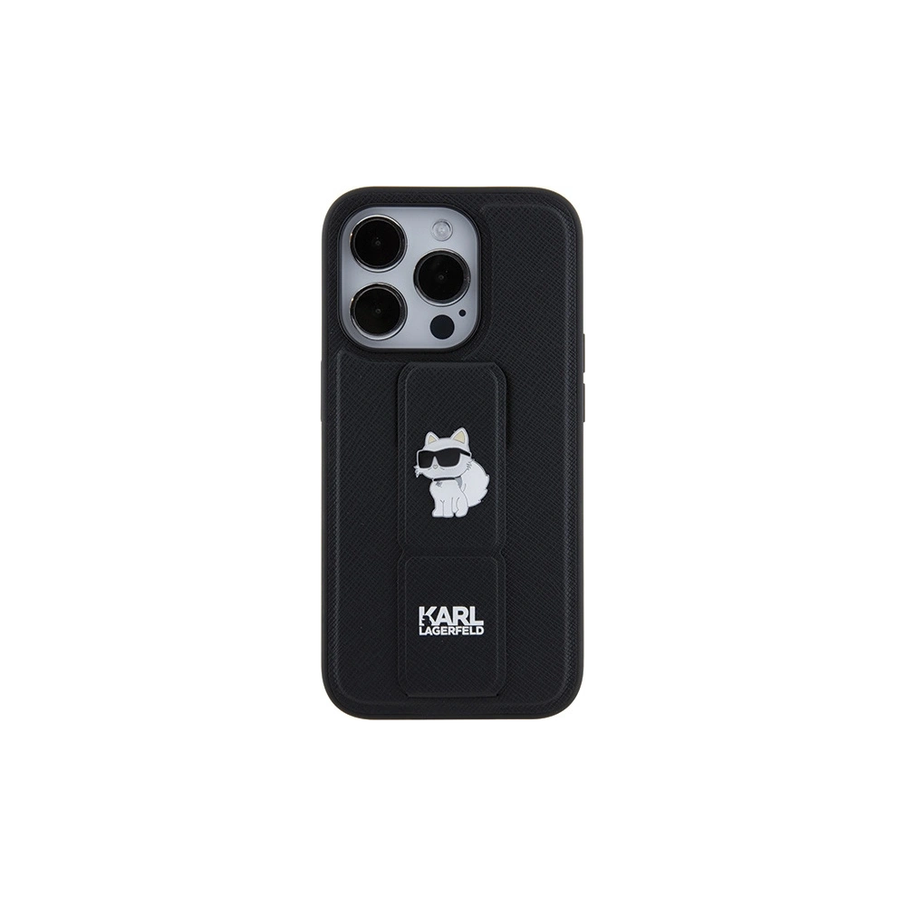 Hurtownia GSM - Case Karl Lagerfeld KLHCP14XGSACHPK Apple iPhone 14 Pro Max Hardcase Gripstand Saffiano Choupette Pins schwarz/black - KLD1840 - {ean13} - Hurt