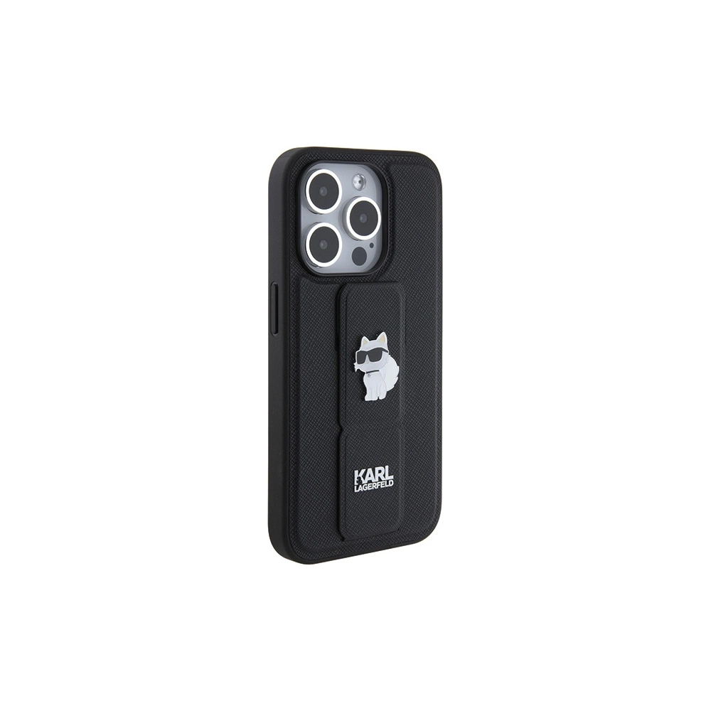 Hurtownia GSM - Case Karl Lagerfeld KLHCP14XGSACHPK Apple iPhone 14 Pro Max Hardcase Gripstand Saffiano Choupette Pins schwarz/black - KLD1840 - {ean13} - Hurt
