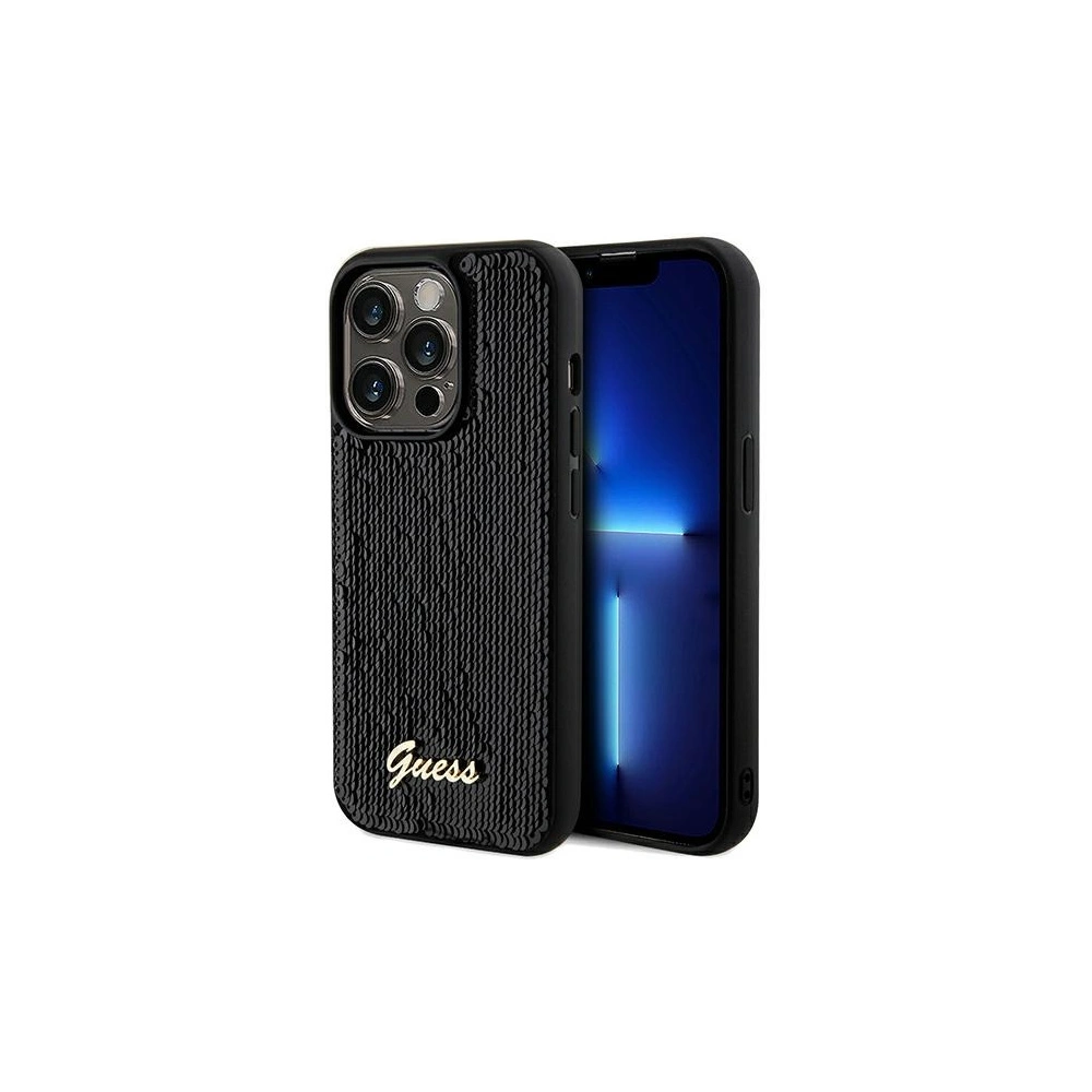 Hurtownia GSM - Etui Guess GUHCP14LPSFDGSK Apple iPhone 14 Pro hardcase Sequin Script Metal negru/black - GUE3071 - {ean13} - Hurt