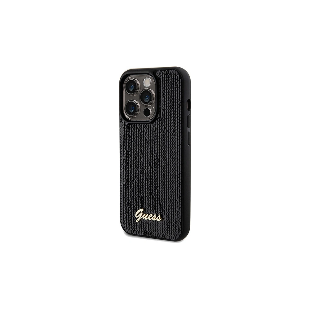 Hurtownia GSM - Etui Guess GUHCP14LPSFDGSK Apple iPhone 14 Pro hardcase Sequin Script Metal negru/black - GUE3071 - {ean13} - Hurt