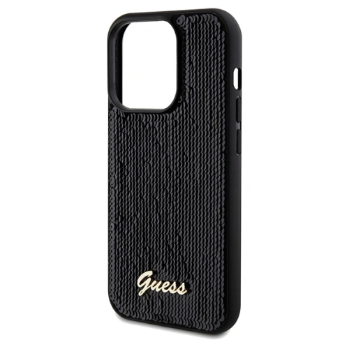 Etui Guess GUHCP14LPSFDGSK Apple iPhone 14 Pro hardcase Sequin Script Metal czarny/black