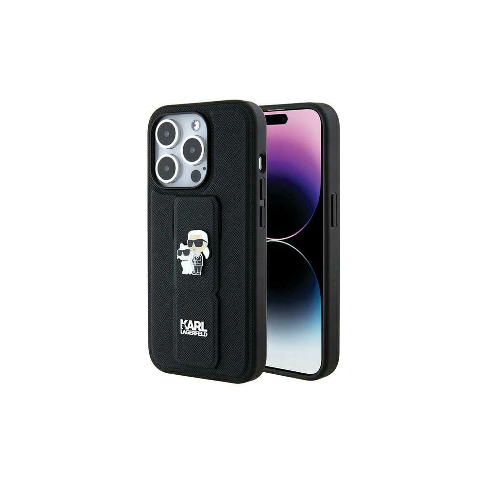 Hurtownia GSM - Case Karl Lagerfeld KLHCP14XGSAKCPK Apple iPhone 14 Pro Max Hardcase Gripstand Saffiano Karl&Choupette Pins schwarz/black - KLD1841 - {ean13} - Hurt