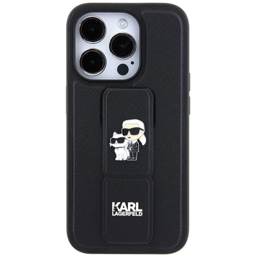 Etui Karl Lagerfeld KLHCP14XGSAKCPK Apple iPhone 14 Pro Max hardcase Gripstand Saffiano Karl&Choupette Pins czarny/black