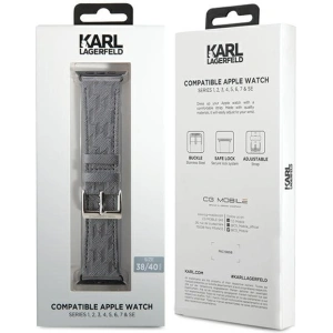 Hurtownia GSM - Pasek Karl Lagerfeld KLAWMSAKLHPG Apple Watch 4/5/6/7/SE/8/9/10 40/41/42mm curea Saffiano Monogram argintie/silver - KLD1845 - {ean13} - Hurt