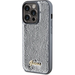 Hurtownia GSM - Etui Guess GUHCP14LPSFDGSS Apple iPhone 14 Pro hardcase Sequin Script Metal argintiu/silver - GUE3072 - {ean13} - Hurt