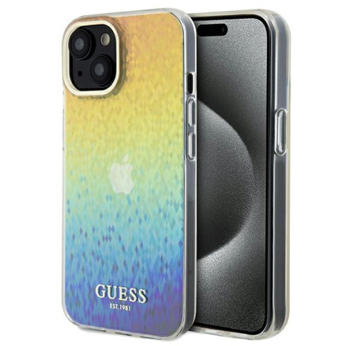 Guess Distributor - 3666339172275 - GUE3074 - Guess GUHCP14SHDECMI Apple iPhone 15 / 14 hardcase IML Faceted Mirror Disco Iridescent multicoloured - B2B homescreen