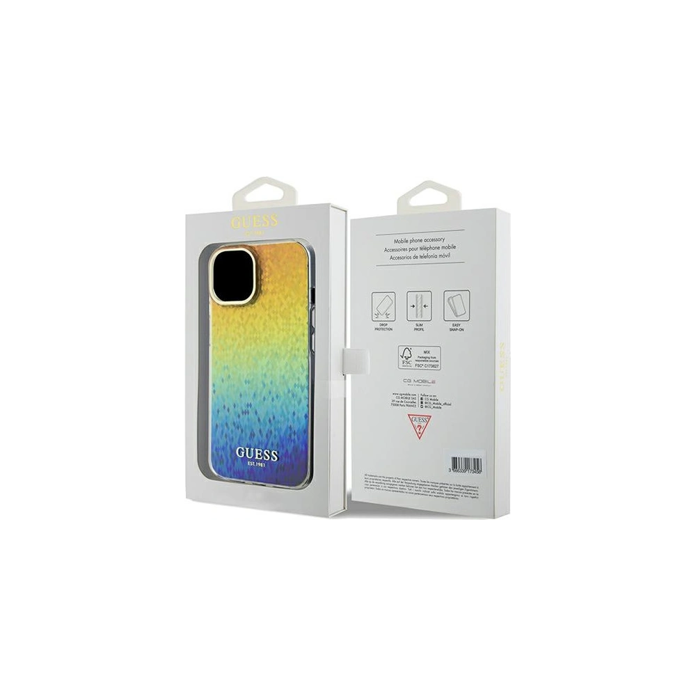 Hurtownia GSM - Etui Guess GUHCP14SHDECMI Apple iPhone 15 / 14 hardcase IML Faceted Mirror Disco Iridescent vícerozměrný - GUE3074 - {ean13} - Hurt