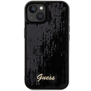 Etui Guess GUHCP14SPSFDGSK Apple iPhone 15 / 14 hardcase Sequin Script Metal czarny/black