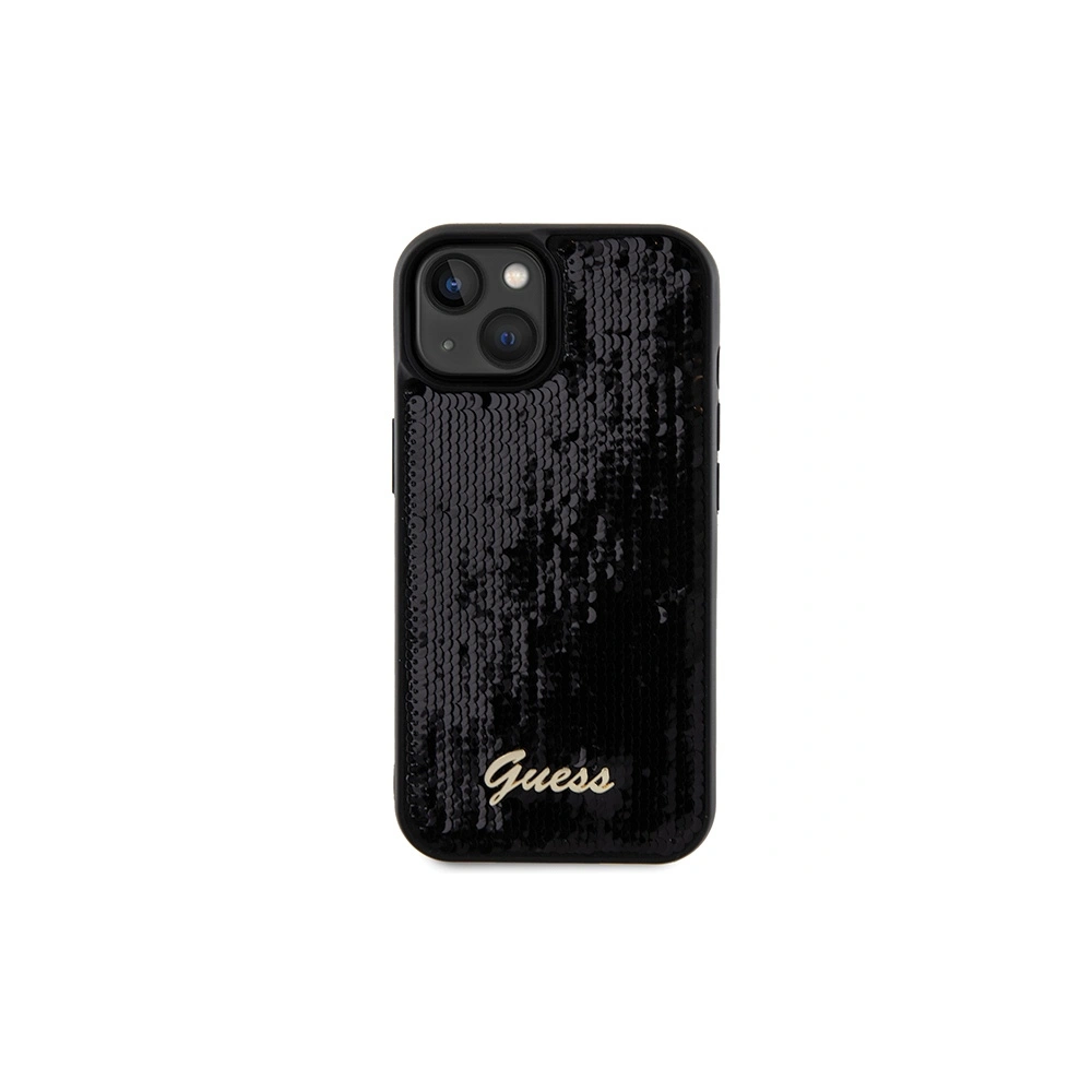 Hurtownia GSM - Etui Guess GUHCP14SPSFDGSK Apple iPhone 15 / 14 hardcase Sequin Script Metal černý/black - GUE3076 - {ean13} - Hurt