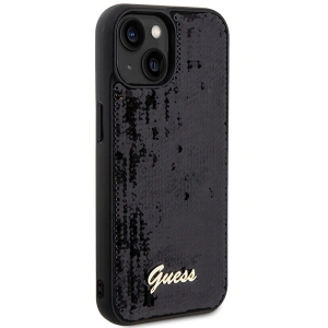 Etui Guess GUHCP14SPSFDGSK Apple iPhone 15 / 14 hardcase Sequin Script Metal czarny/black