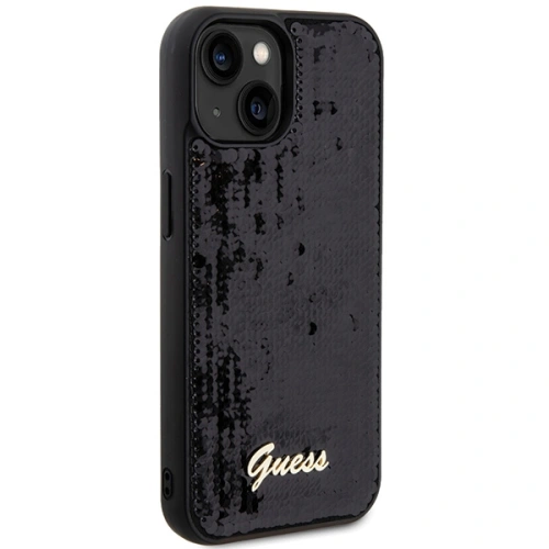 Etui Guess GUHCP14SPSFDGSK Apple iPhone 15 / 14 hardcase Sequin Script Metal czarny/black