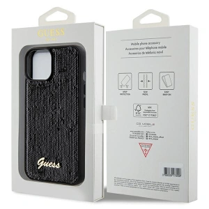 Hurtownia GSM - Etui Guess GUHCP14SPSFDGSK Apple iPhone 15 / 14 hardcase Sequin Script Metal černý/black - GUE3076 - {ean13} - Hurt