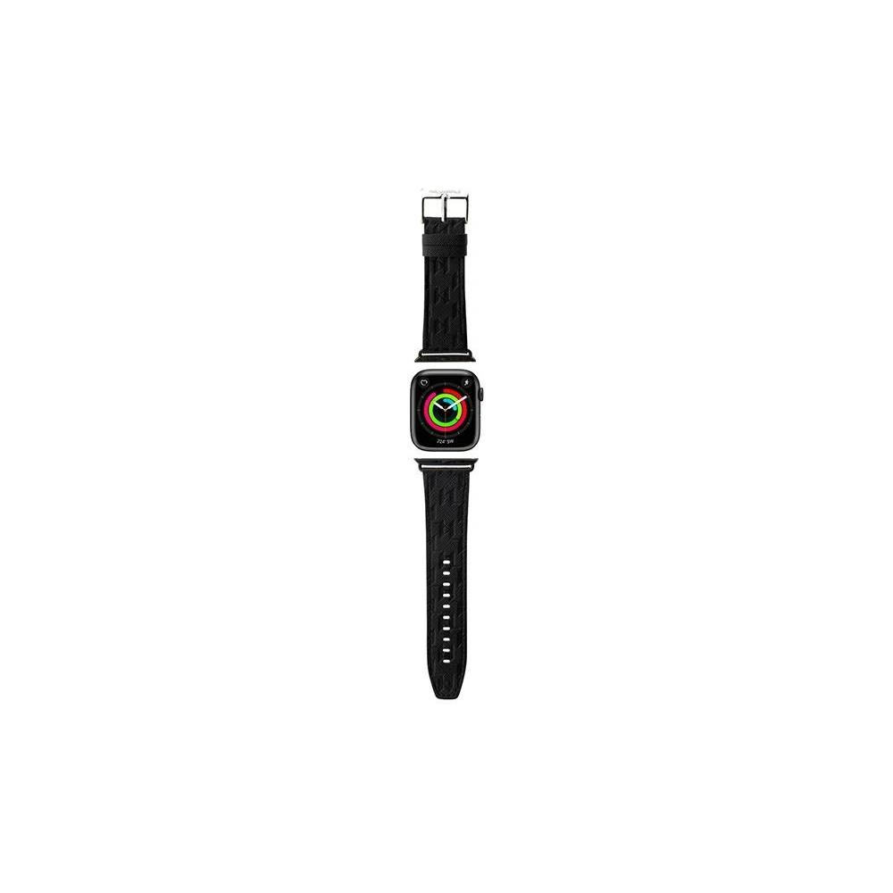 Hurtownia GSM - Pasek Karl Lagerfeld KLAWMSAKLHPK Apple Watch 4/5/6/7/SE/8/9/10 40/41/42mm strap Saffiano Monogram czarny/black - KLD1846 - {ean13} - Hurt