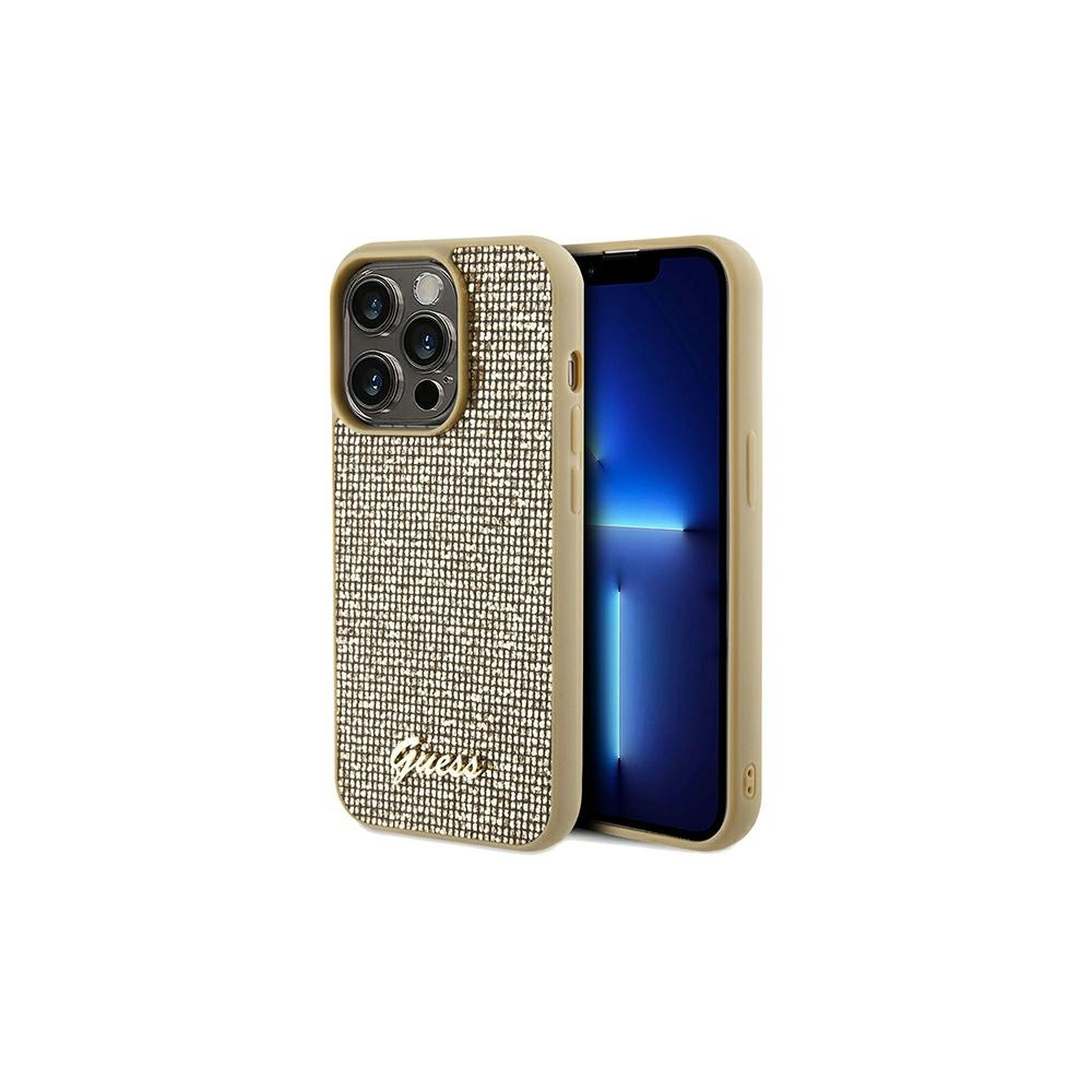 Hurtownia GSM - Case Guess GUHCP14XPMSDGSD Apple iPhone 14 Pro Max Hardcase Disco Metal Script gold - GUE3078 - {ean13} - Hurt
