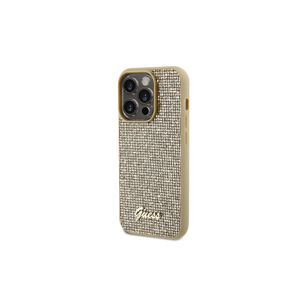 Hurtownia GSM - Case Guess GUHCP14XPMSDGSD Apple iPhone 14 Pro Max Hardcase Disco Metal Script gold - GUE3078 - {ean13} - Hurt