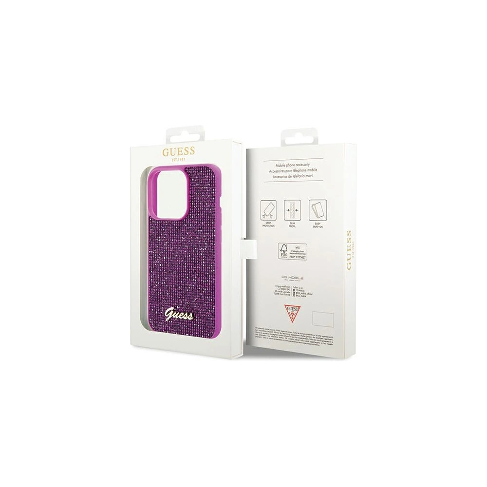 Hurtownia GSM - Case Guess GUHCP14XPMSDGSF Apple iPhone 14 Pro Max Hardcase Disco Metal Script fuchsia/fuchsia - GUE3079 - {ean13} - Hurt