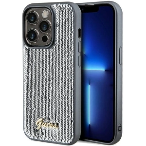 Hurtownia GSM - Case Guess GUHCP14XPSFDGSS Apple iPhone 14 Pro Max Hardcase Sequin Script Metal silber/silver - GUE3082 - {ean13} - Hurt