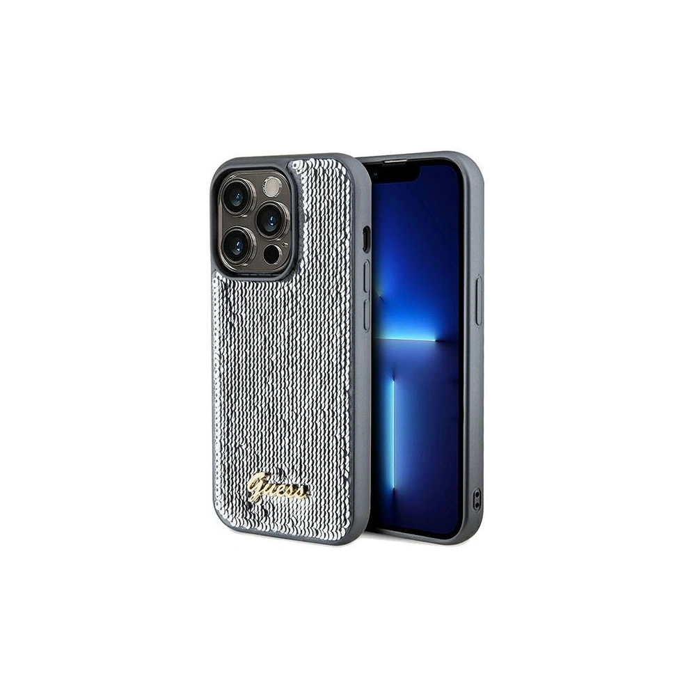 Hurtownia GSM - Etui Guess GUHCP14XPSFDGSS Apple iPhone 14 Pro Max hardcase Sequin Script Metal argintiu/silver - GUE3082 - {ean13} - Hurt