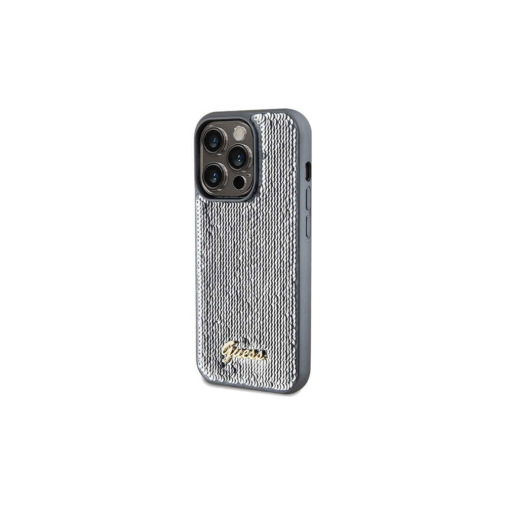 Hurtownia GSM - Etui Guess GUHCP14XPSFDGSS Apple iPhone 14 Pro Max hardcase Sequin Script Metal argintiu/silver - GUE3082 - {ean13} - Hurt