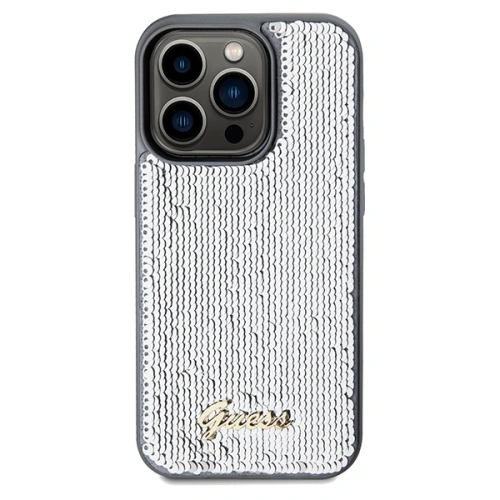 Etui Guess GUHCP14XPSFDGSS Apple iPhone 14 Pro Max hardcase Sequin Script Metal srebrny/silver
