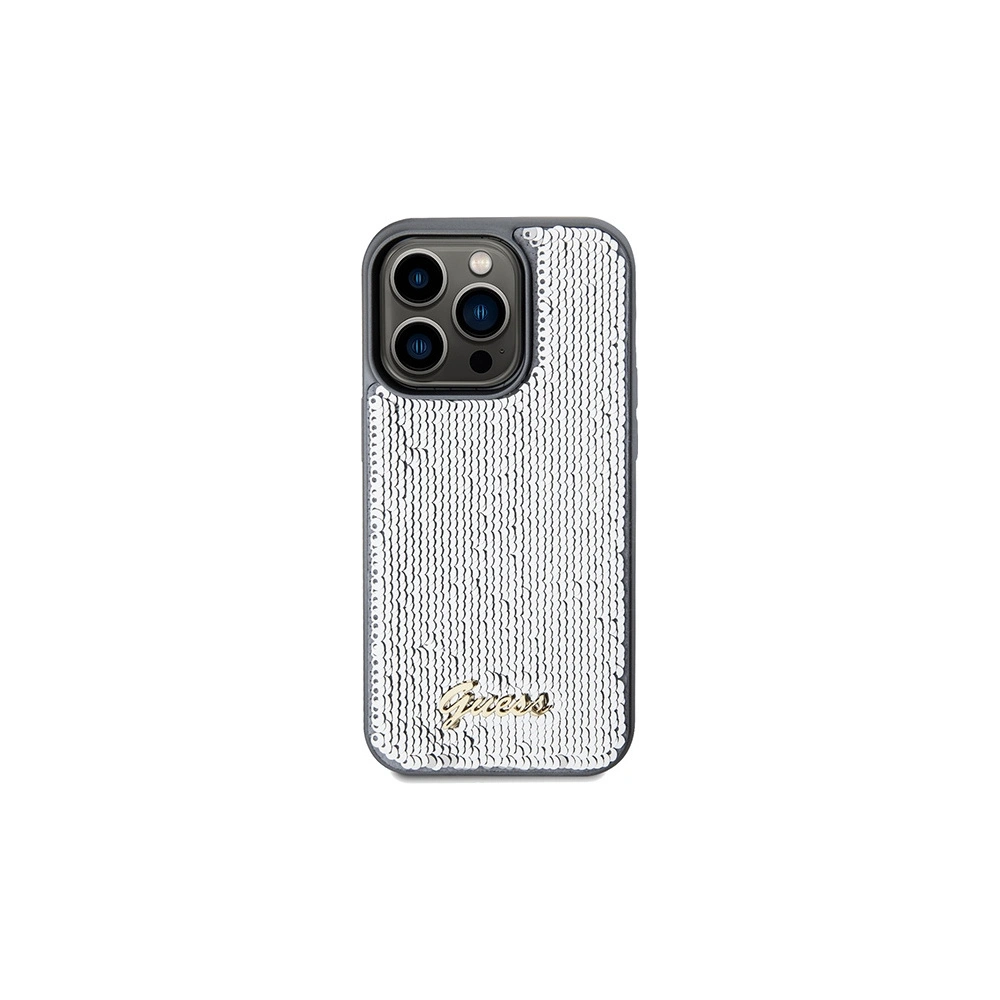 Hurtownia GSM - Etui Guess GUHCP14XPSFDGSS Apple iPhone 14 Pro Max hardcase Sequin Script Metal argintiu/silver - GUE3082 - {ean13} - Hurt