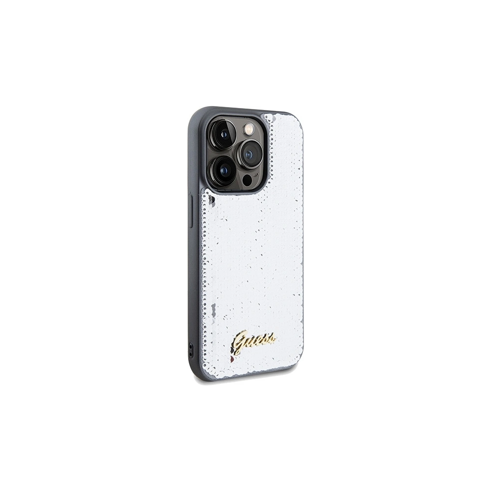 Hurtownia GSM - Etui Guess GUHCP14XPSFDGSS Apple iPhone 14 Pro Max hardcase Sequin Script Metal stříbrný/silver - GUE3082 - {ean13} - Hurt