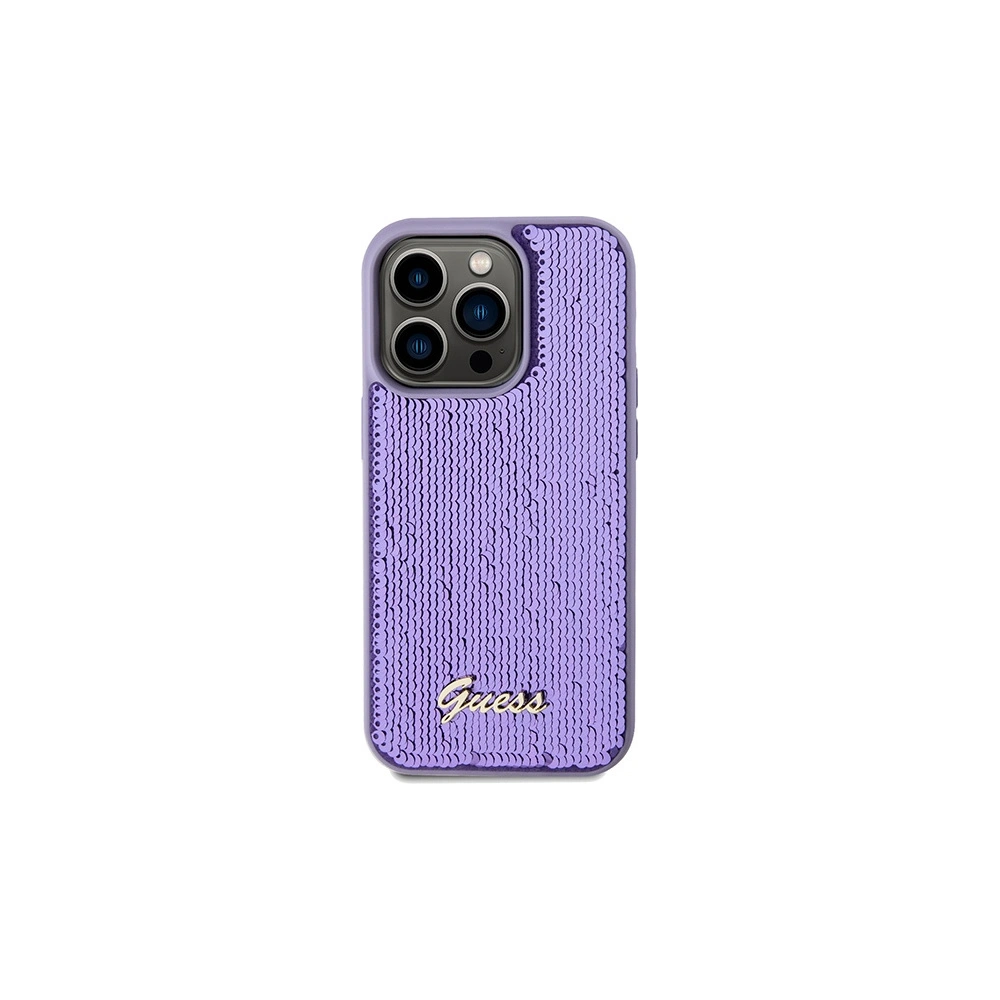 Hurtownia GSM - Case Guess GUHCP14XPSFDGSU Apple iPhone 14 Pro Max Hardcase Sequin Script Metal lila/purple - GUE3083 - {ean13} - Hurt