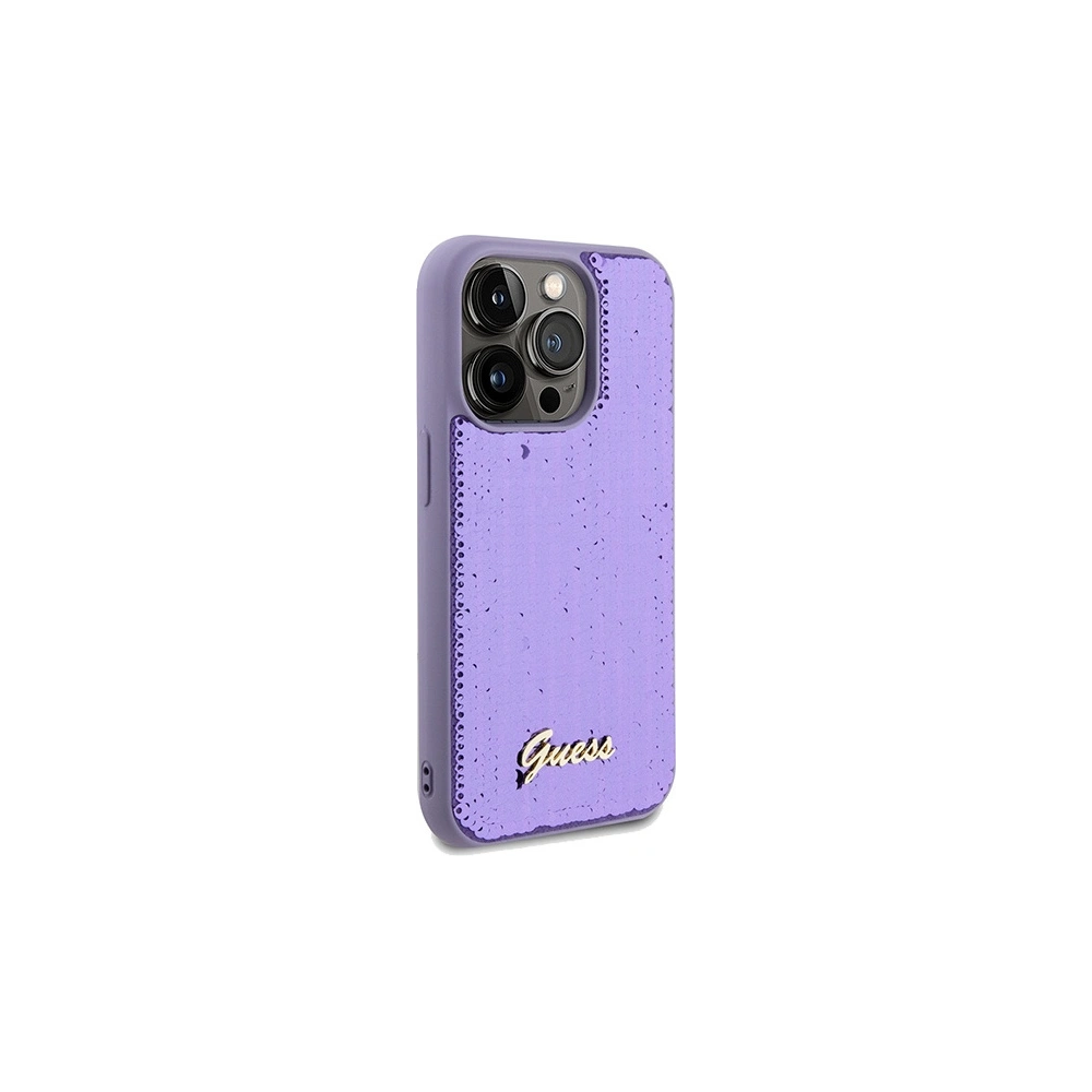 Hurtownia GSM - Case Guess GUHCP14XPSFDGSU Apple iPhone 14 Pro Max Hardcase Sequin Script Metal lila/purple - GUE3083 - {ean13} - Hurt