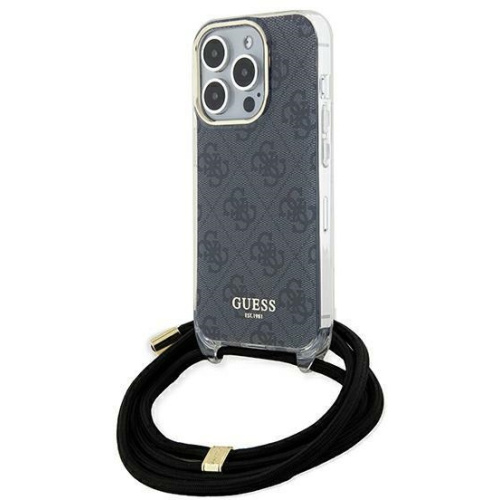 Guess Distributor - 3666339147945 - GUE3085 - Guess GUHCP15LHC4SEK Apple iPhone 15 Pro hardcase Crossbody Cord 4G Print black - B2B homescreen