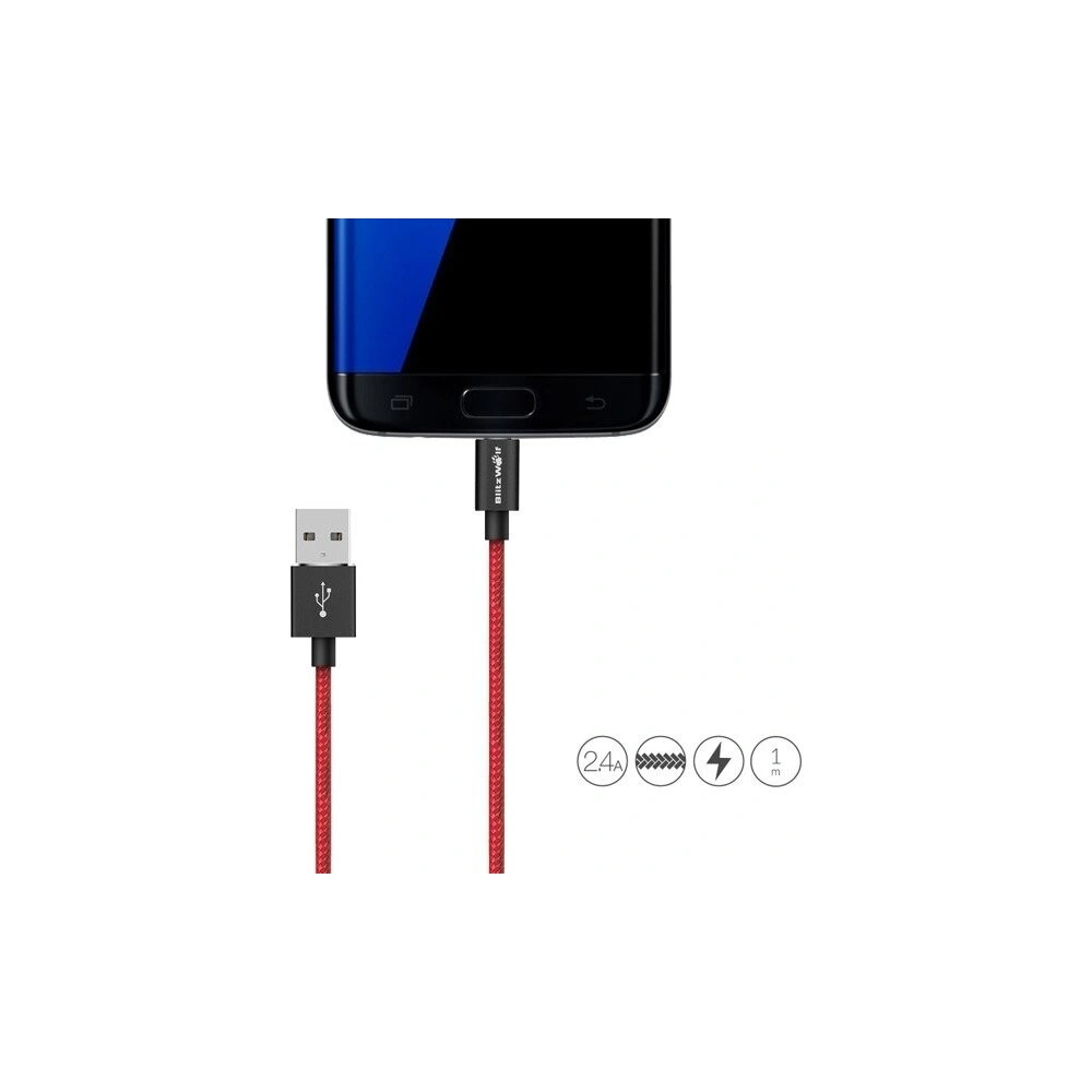 Wholesale Micro USB Cable BlitzWolf BW-MC1 1m Red - BLZ062RED - {ean13} - Hurt