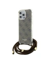 Etui Guess GUHCP15LHC4SEW Apple iPhone 15 Pro hardcase Crossbody Cord 4G Print hnědý/brown