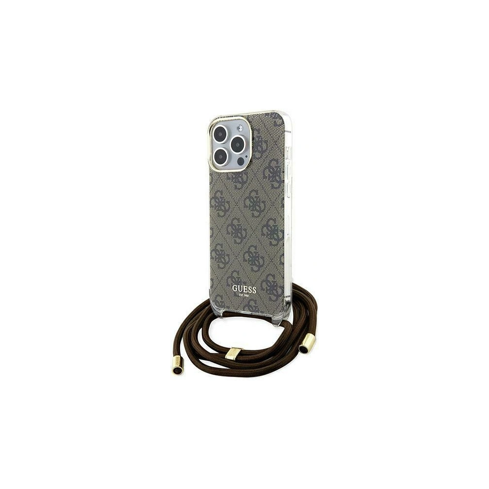 Hurtownia GSM - Etui Guess GUHCP15LHC4SEW Apple iPhone 15 Pro hardcase Crossbody Cord 4G Print maro/brown - GUE3087 - {ean13} - Hurt