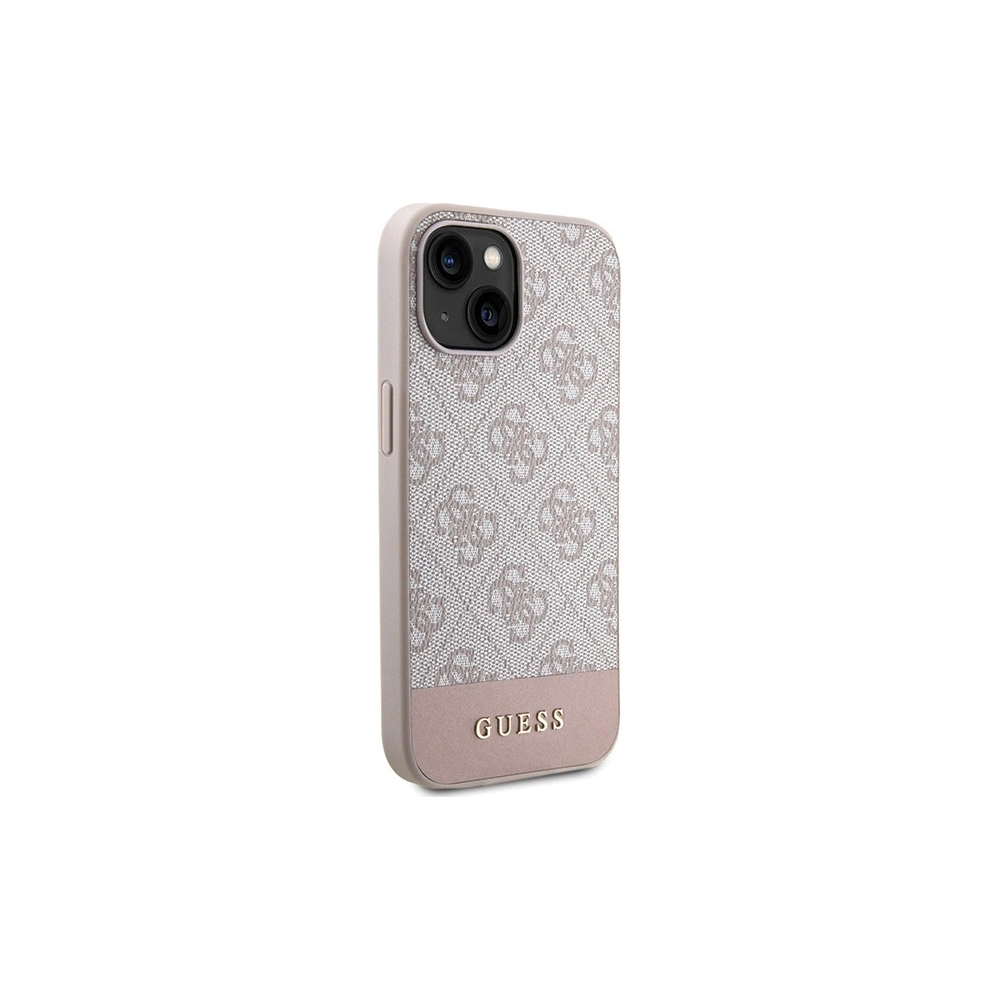 Hurtownia GSM - Etui Guess GUHCP15SG4GLPI Apple iPhone 15 / 14 tvrdý obal 4G Stripe Collection růžový/pink - GUE3089 - {ean13} - Hurt